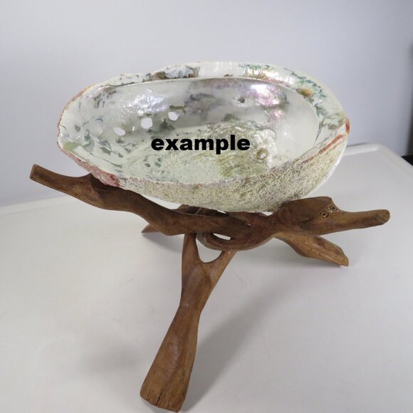 (1)Vintage Carved Wood Intertwined Bowl Display-Collapses Tripod - Picture 3 of 8